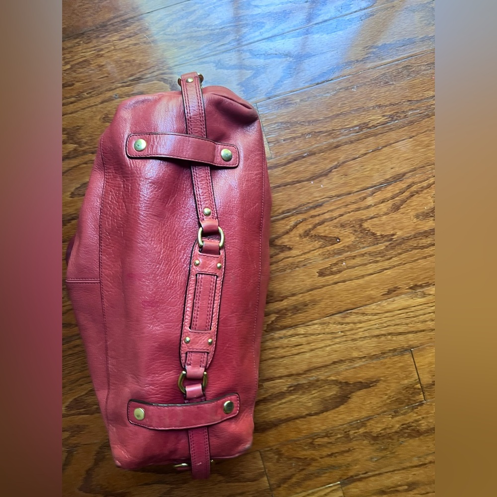 Coach Pink Leather Satchel with Gold Hardware - Picture 6 of 8